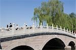 Pont à Shi Cha Hai Park, Pékin, Chine
