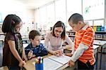 Children and Teacher in Grade One Classroom