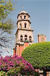 Tower of the convent church of San Francisco, Santiago de Queretaro (Queretaro), a UNESCO World Heritage Site, Queretaro State, Mexico, North America