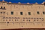 Aussenansicht der verzierten Mauer Taourirt Kasbah, Ouarzazate, Marokko, Nordafrika, Afrika