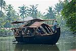 Houseboats used for tourists, Backwaters, Kerala state, India, Asia
