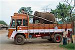 Transport d'éléphant au festival de temple, Tamil Nadu État, Inde, Asie