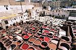 Tanneries, Fès, au Maroc, en Afrique du Nord, Afrique