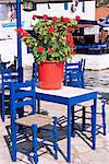 Chairs and table, Agia Kyriaki, Pelion, Greece, Europe