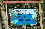 Manuel Antonio National Park sign, Costa Rica, Central America