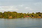 Eco Lodges on the canal at Tortuguero, Tortuguero National Park, Caribbean Coast, Costa Rica, Central America