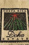 Coffee bag from the Doka Estate, one of the main coffee growers in Costa Rica, Central America