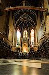 Intérieur d'une église franciscaine, Krakow (Cracovie), l'UNESCO World Heritage Site, Pologne, Europe