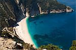 Myrtos Beach, the best beach for sand near Assos, Kefalonia (Cephalonia), Ionian Islands, Greece, Europe