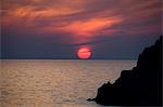 Coucher de soleil, Assos, Kefalonia (Céphalonie), îles Ioniennes, Grèce, Europe