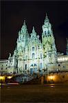Cathédrale de Santiago sur la Plaza faire Obradoiro, patrimoine mondial UNESCO, Saint Jacques de Compostelle, Galice, Espagne, Europe