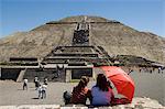 Pyramide de la 150AD de Sun, Teotihuacan, à 600AD et plus tard utilisé par les Aztèques, patrimoine mondial UNESCO, au nord de Mexico, au Mexique, en Amérique du Nord