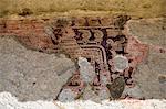 Old mural painting, Mitla, ancient Mixtec site, Oaxaca, Mexico, North America