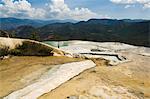 Hierve el Agua (the water boils), hot springs, water rich in minerals bubbles up from the mountains and pours over edge, Oaxaca, Mexico, North America