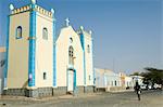 Church in main square, Sal Rei, Boa Vista, Cape Verde Islands, Africa