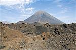 The volcano of Pico de Fogo in the background, Fogo (Fire), Cape Verde Islands, Africa