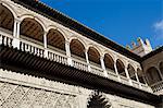Patio de las Doncellas (Patio of the Maidens), Real Alcazar, UNESCO World Heritage Site, Santa Cruz district, Seville, Andalusia (Andalucia), Spain