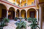 Typical riad style house now converted into Hotel Las Casas de la Juderia, Santa Cruz district, Seville, Andalusia, Spain, Europe