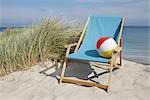 Beach Chair at Beach, Vorupoer, Jylland, Denmark