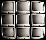 Television Sets Stacked in a Grid