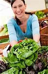 Woman shopping head of lettuce