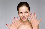 Female beauty model with hands