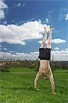 man doing hand stand