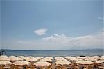 Beach Chairs and Umbrellas, Follonica, Gulf of Follonica, Maremma, Grosseto, Tuscany, Italy