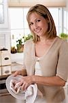 Woman Drying Dishes