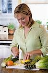 Woman Chopping Vegetables