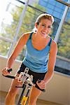 Woman on Stationary Bike