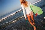 Woman with Surf Board, Punta del Burro, Nayarit, Mexico