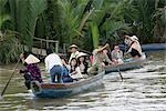Tourists on boat at Mekong River,My Tho,Vietnam