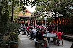 Visitors resting at Po Lin Monastery,Lantau Island,Hong Kong