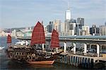 Chinese junk by the Queen's Pier,Central,Hong Kong
