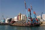 Refuse barge at Lei Yu Mun,Kowloon,Hong Kong