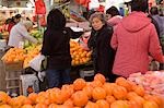 People shopping fruits at Quarry Bay market,Hong Kong