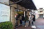 People queuing for purchase of egg tarts at Lord Stow's Bakery,Macau