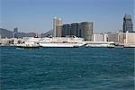 Ocean Terminal, Tsimshatsui, Hong Kong, l'ancrage des bateaux de croisière