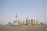 Skyline von Pudong vom Bund, Shanghai, China