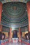 Intérieur de la chapelle impériale du ciel (Huangqiongyu), Temple du ciel, Pékin, Chine