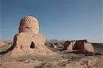 Pagode bouddhiste, Subash ruines (Ouest), Bezeklik (Kuqa), Xinjiang, Chine