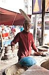 Nang (Uyghur bread) bakery,Bazaar of Kuche (Kuqa),Xinjiang,China