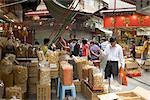 People shopping in a dried food grocery store in Kennedy Town,Hong Kong