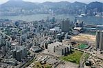 Vue aérienne sur Jordan, Kowloon, Hong Kong