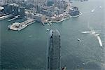 Vue aérienne de Tsim Sha Tsui et de la tour de 2IFC, Hong Kong