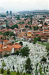 Guerre cimetière, Sarajevo, Bosnie, Bosnie-Herzégovine, Europe