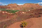 Oasis in arid landscape, Dades Valley, Morocco, North Africa, Africa