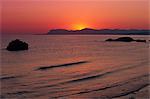 Strand von Agia Marina bei Dämmerung, Kreta, griechische Inseln, Griechenland, Europa