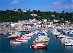 The harbour from the Cobb, Lyme Regis, Dorset, England, United Kingdom, Europe